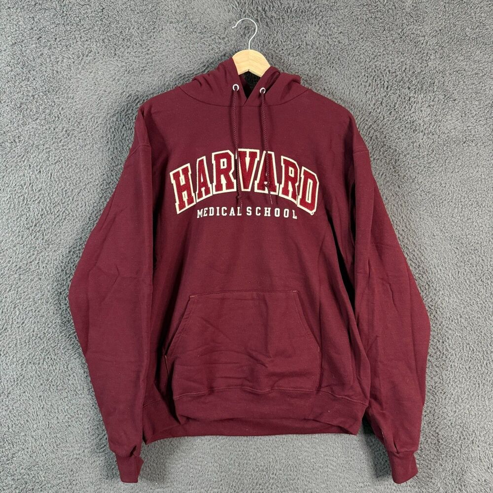 Harvard University Medical School Hoodie Mens Large Red Pullover Ivy League